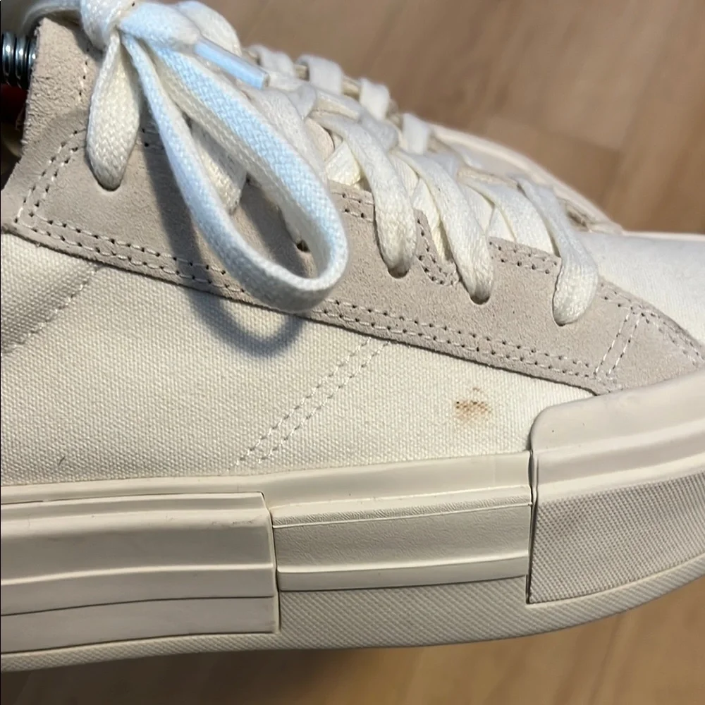 Converse Cream Platform Sneakers with Chunky Sole